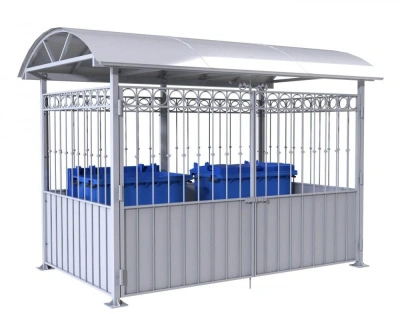 Контейнерная площадка для ТБО «МАФ - 7» 3,2 м (на 2 евроконтейнера)