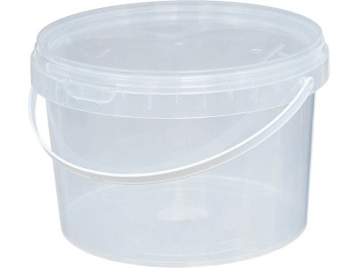 Ведро пластиковое 2.25 литра с пластиковой ручкой, арт. ВП 2,25 прозр, код: 03105