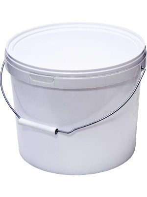 Ведро 11,5л круглое с крышкой с металлической ручкой (ПП), арт. ВП 11,5к бел, код: 15590
