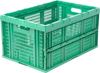 Ящик перфорированный 600×400×310, арт.: 407, объём 74.4, зелёный, код: 10424