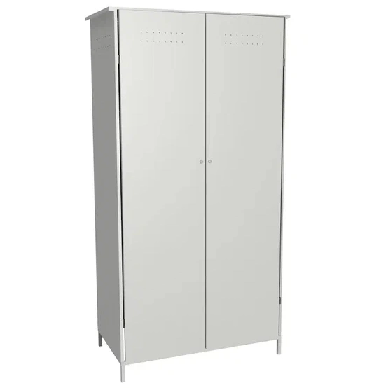 Усиленный шкаф с решетчатым дном для 2х кислородных баллонов 1,2мм 2000x1000x560 мм Светло-серый