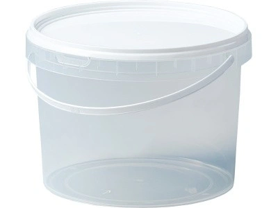 Ведро пластиковое 2,75 литра с крышкой, арт. ВП 2,75к прозр, код: 24360