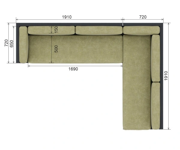 Диван угловой «Параллель» 1 Ангарская сосна