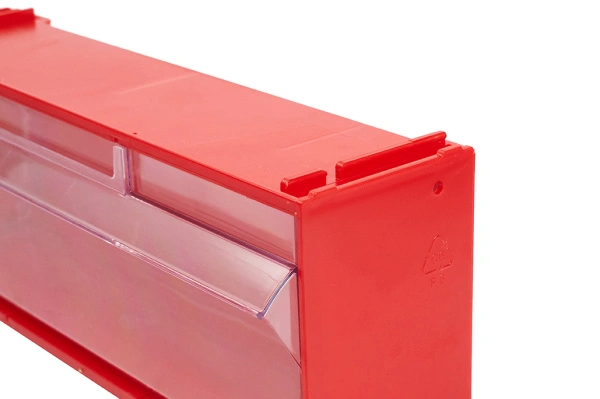 Короб откидной Стелла-техник F-300-1 , 300х96х112мм, красный, прозрачный