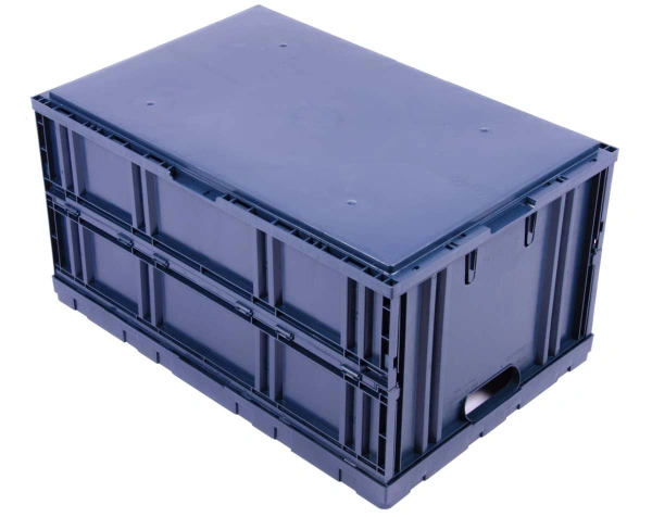 Складной ящик 600х400х310 сплошной синий