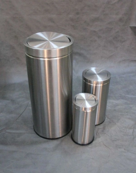 Урна Ву-Тенг, 365х830 мм, шлифованная, кольцо под пакет, 80 л