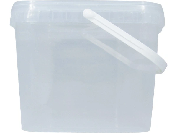 Ведро п/п 5,8л. прямоугольное, с прозрачной крышкой, с ручкой пластик, код: 37376