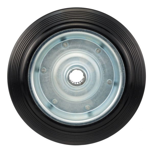 Колесо под ось 25мм Стелла-техник 4000-250(ось25) диаметр 250мм, грузоподъемность 210кг, резина, металл